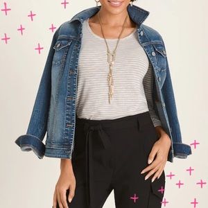 NWT Chico’s Utility sleeve button Tee in Sand size Medium